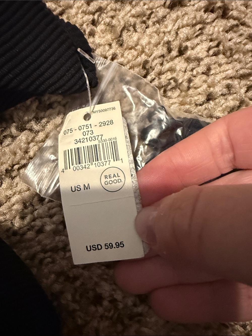 aerie Black One-Piece Bandeau Swimsuit with Front Tie - Picture 2 of 4